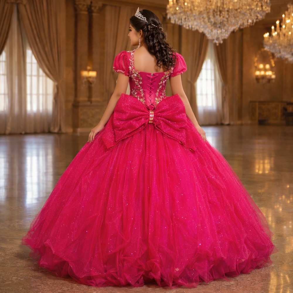 Mary’s Bridals Pink Ball Gown Dress Size 10 Embroidered Quinceañera